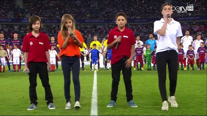 الشوط الاول مباراة برشلونة 5-4 اشبيلية - السوبر الاوربي 2015