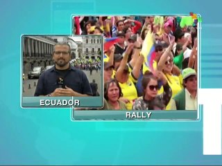 Ecuador - Gov't Supporters Rally Ahead of Opposition Strike