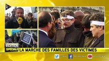 Francois Hollande recoit une fiente de pigeon lors de la marche republicaine