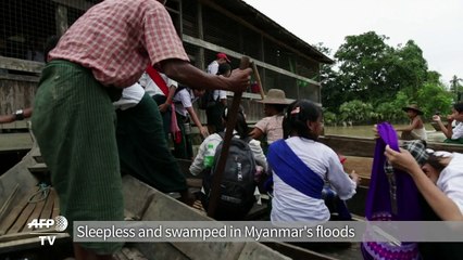 Sleepless and swamped in Myanmar's floods