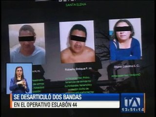 Eslabón 44 desarticuló dos bandas delictivas