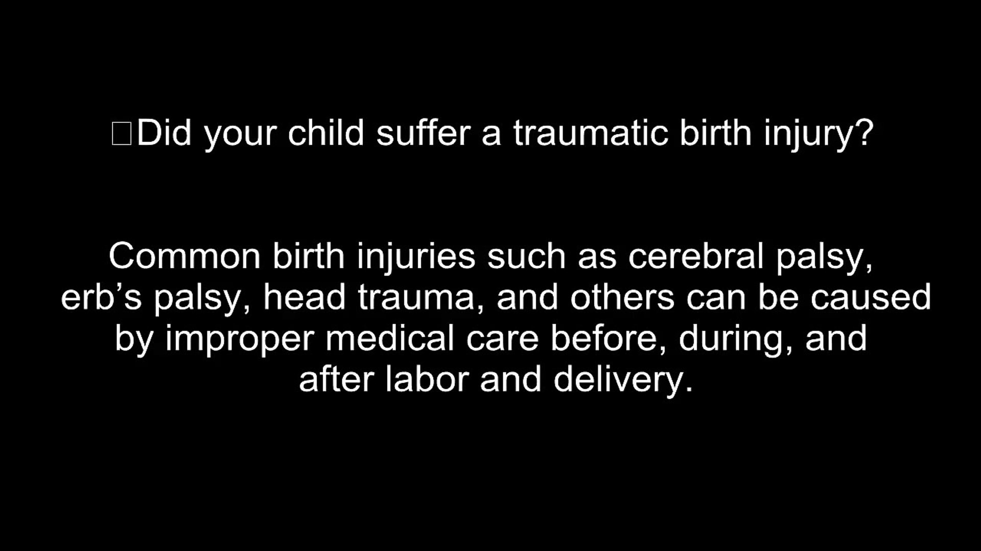 Birth Injuries | Birth Trauma | Birth Defects - Video