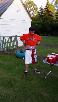 Beer pong belly button challenge!!!