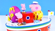 Play Doh Egg Peppa Pig Holiday Boat Grandpa Pigs Surprise Eggs Toy Delivery Episode DCTC