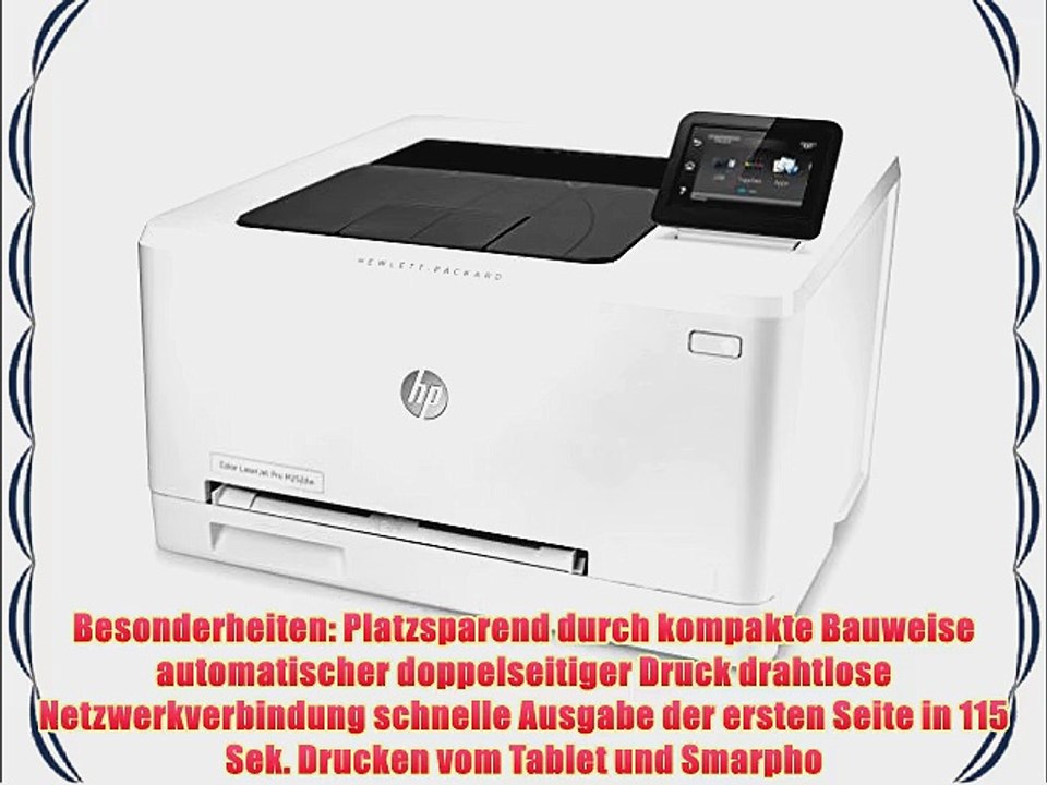 HP Color LaserJet Pro 200 M252dw Farblaserdrucker (A4 Drucker Ethernet Wlan Duplex USB 600