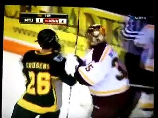 Gopher hockey fight against Michigan tech