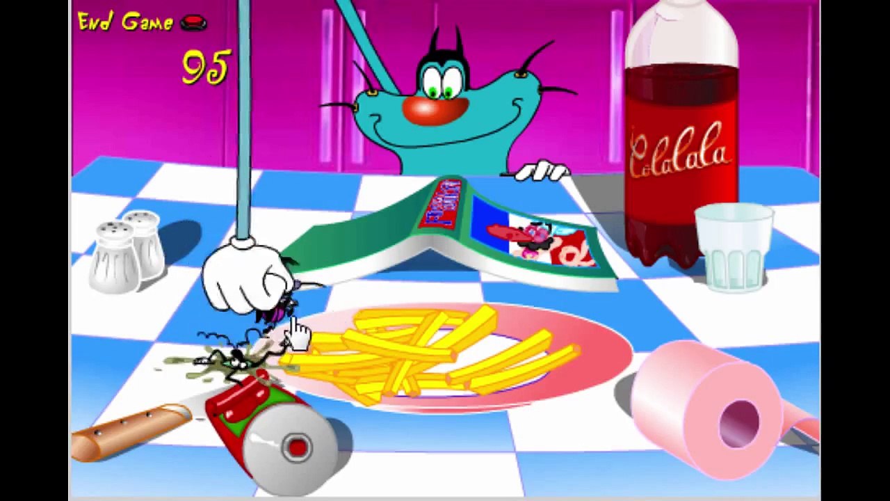 Oggy and the Cockroaches Oggys Fries Game Play Walkthrough