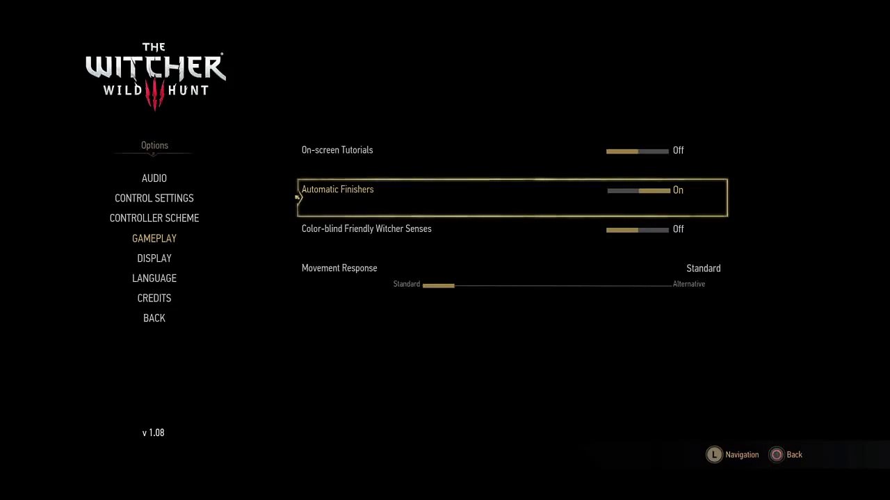 The Witcher 3: Wild Hunt Menu Glitch