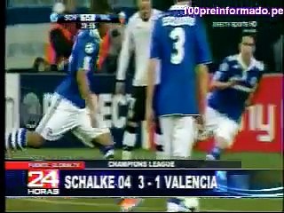 Farfan anota 2 goles en triunfo del Schalke vs el Valencia