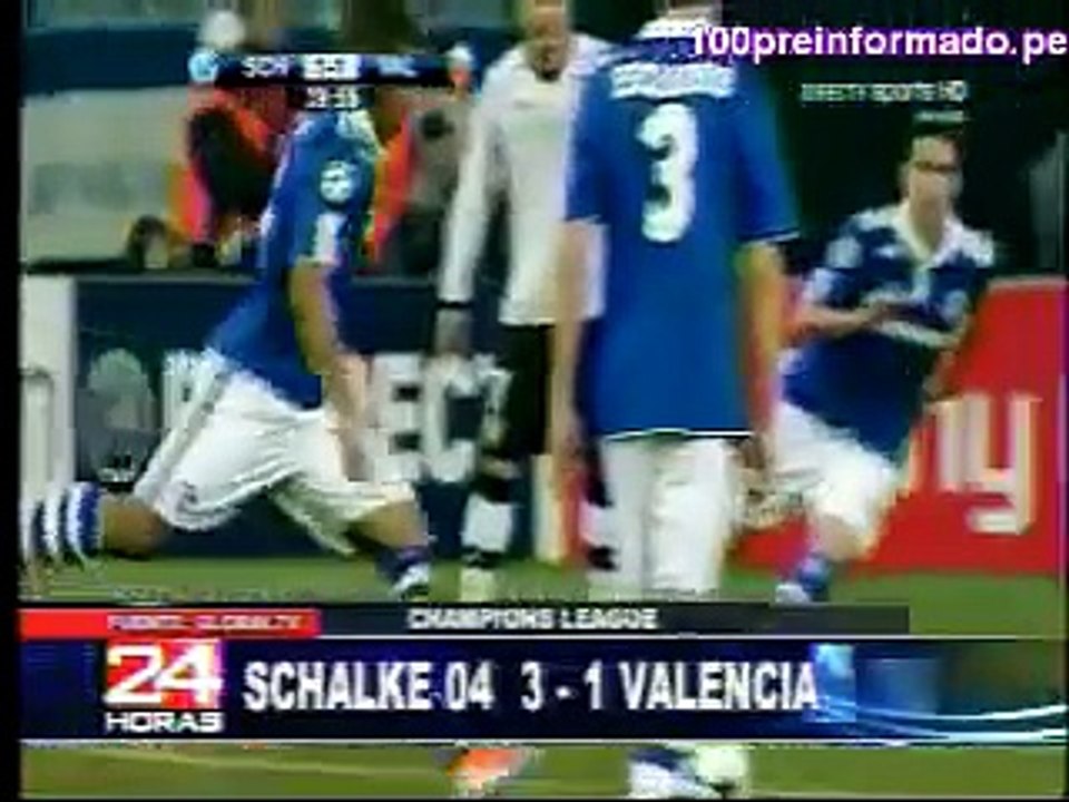 Farfan anota 2 goles en triunfo del Schalke vs el Valencia