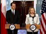 Secretary Clinton Delivers Remarks With Polish Foreign Minister Sikorski