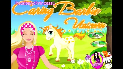 Barbie Online Games Barbie Cartoon Games 'Caring Barbie Unicorn ' Game