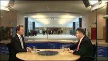 Barry Madlener (PVV) in gesprek met Derk Jan Eppink (LDD)