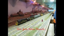 Railfanning the Valley Model Railroad Club HO scale Layout With Lots of Great Action