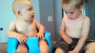Cute Baby Brothers Fighting