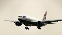 British Airways Boeing 777-200 Foggy Landing Boston Logan
