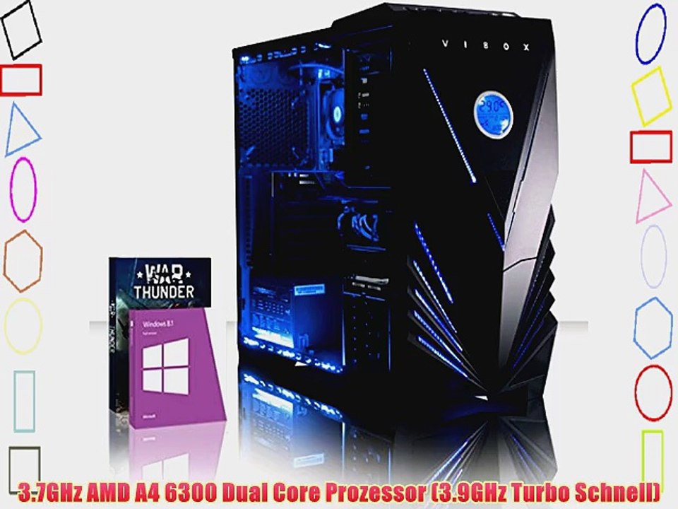 VIBOX Essentials 28 - 3.7GHz AMD Dual Core Windows 10 Desktop Gamer Gaming PC Computer mit