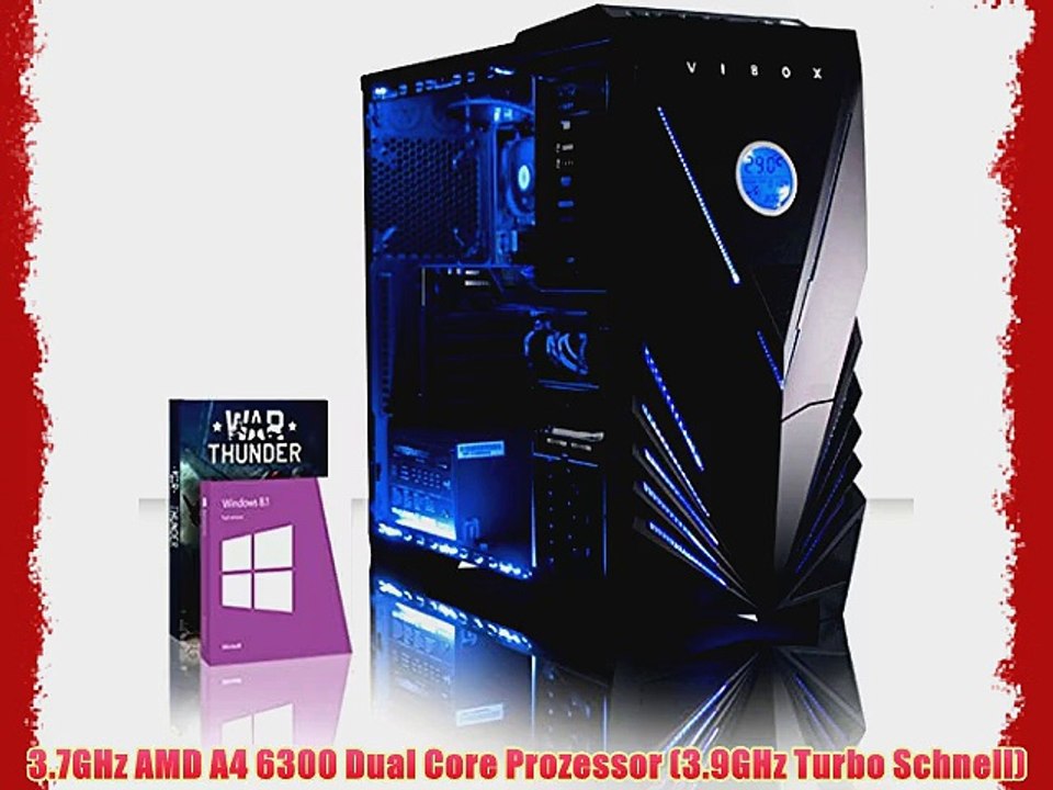 VIBOX Essentials 29 - 3.7GHz AMD Dual Core Windows 10 Desktop Gamer Gaming PC Computer mit