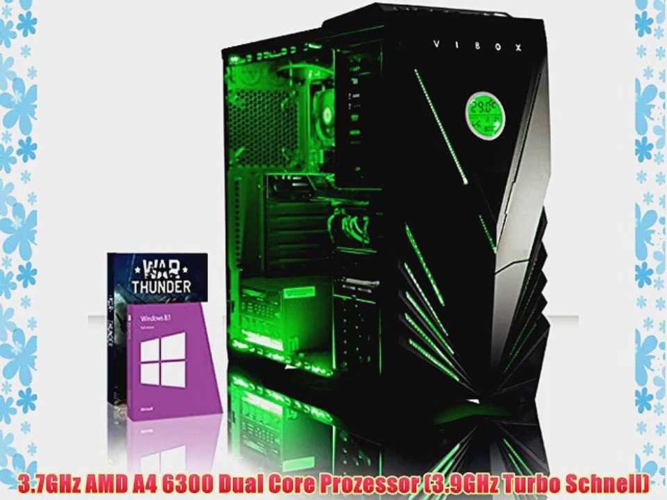 VIBOX Essentials 46 - 3.7GHz AMD Dual Core Windows 10 Desktop Gamer Gaming PC Computer mit