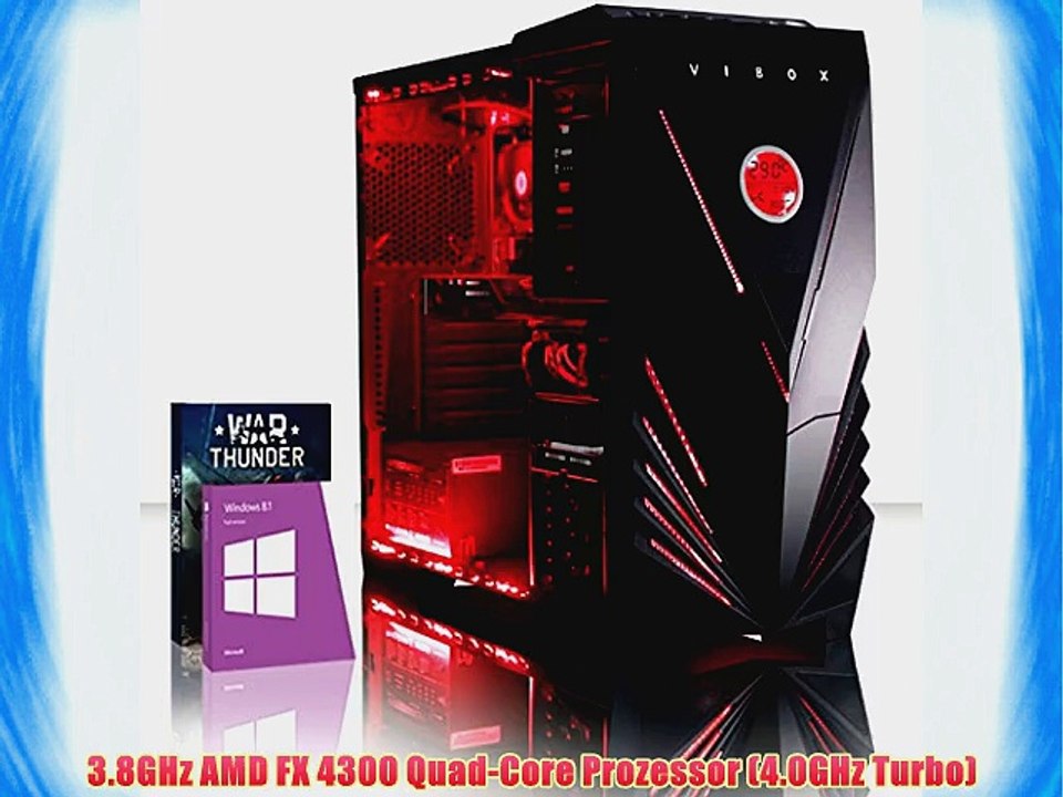 VIBOX Centre 4XSW - 4.0GHz AMD Quad-Core Gamer Gaming PC Multimedia Desktop PC Computer mit