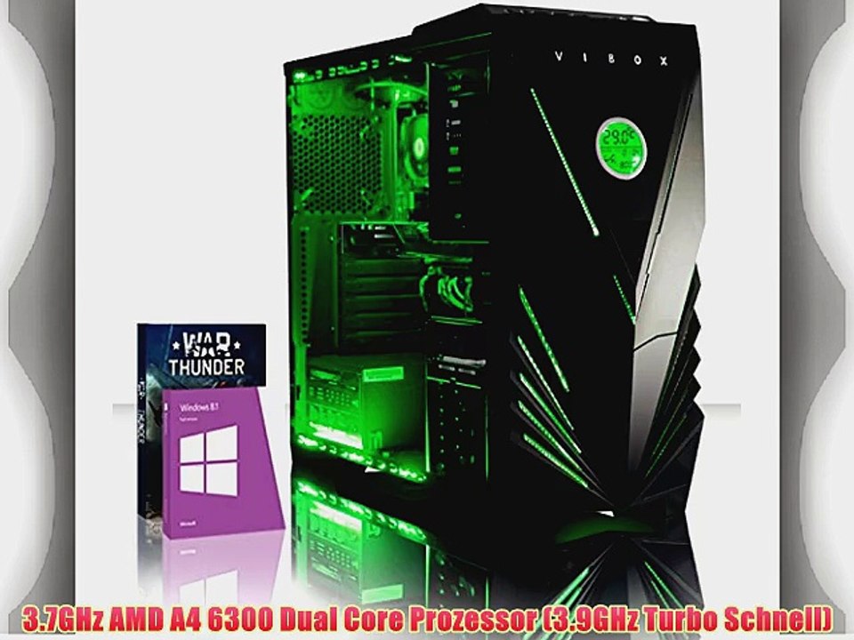 VIBOX Essentials 48 - 3.7GHz AMD Dual Core Windows 10 Desktop Gamer Gaming PC Computer mit
