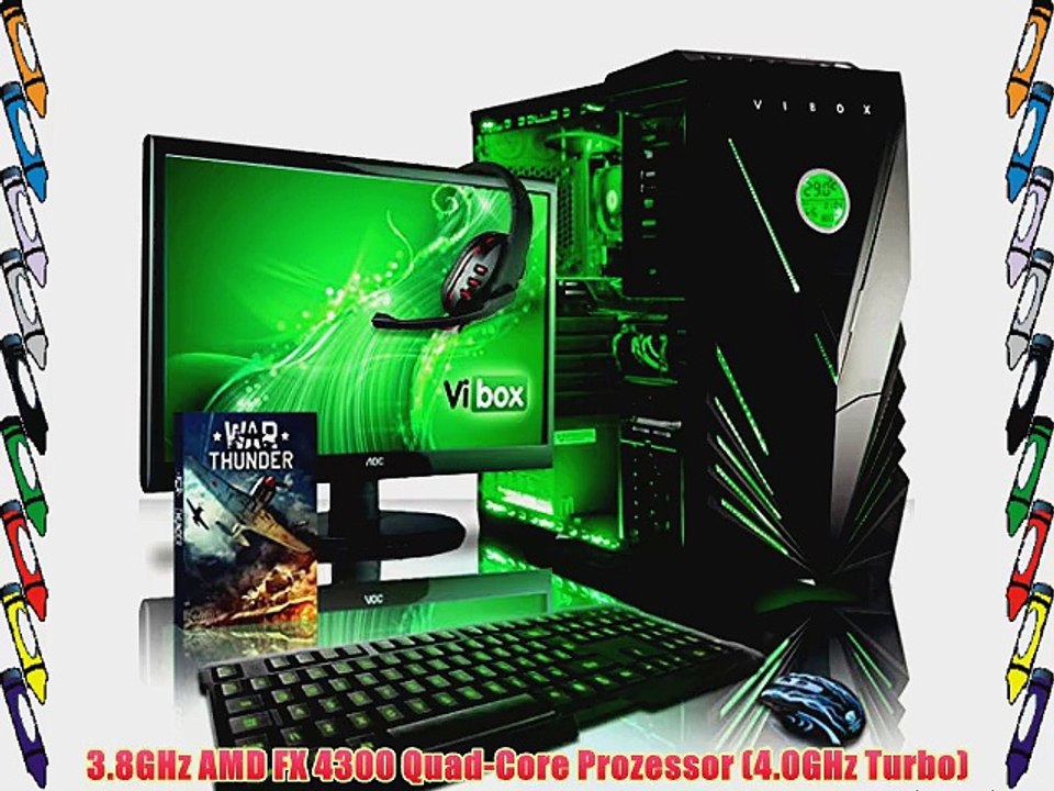 VIBOX Centre Paket 4W - 4.0GHz AMD Quad-Core Gamer Gaming PC Multimedia Desktop PC Computer