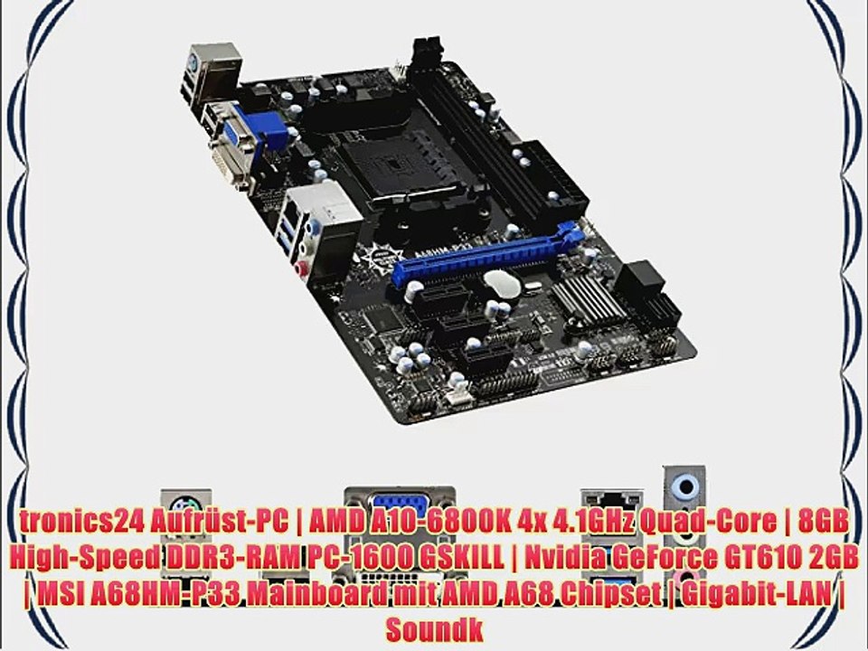 tronics24 Aufr?st-PC | AMD A10-6800K 4x 4.1GHz Quad-Core | 8GB High-Speed DDR3-RAM PC-1600