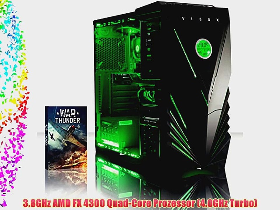VIBOX Theta 40 - 4.0GHz AMD Quad Core Desktop Gamer Gaming PC Computer mit WarThunder Spiel