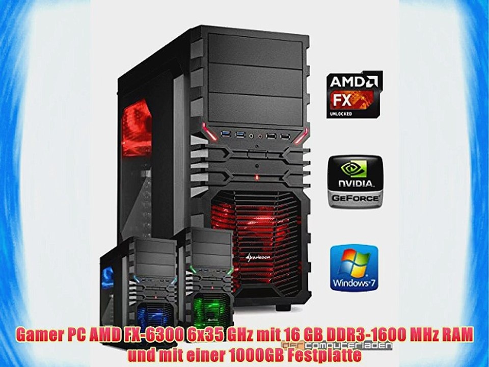 dercomputerladen Gamer PC System AMD FX-6300 6x35 GHz 16GB RAM 1000GB HDD nVidia GTX750 -2GB
