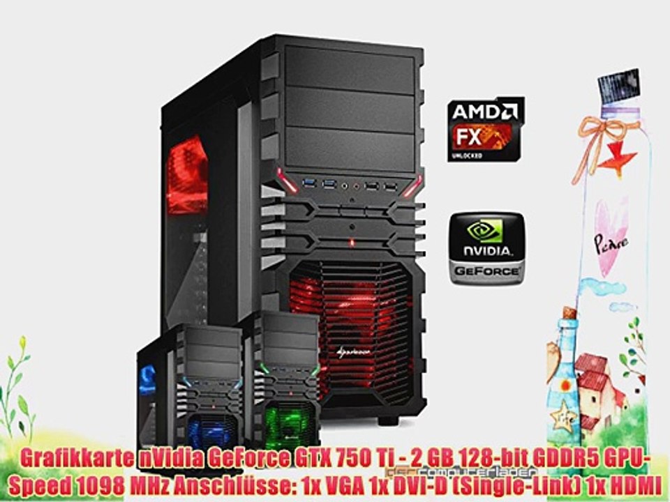 dercomputerladen Gamer PC System AMD FX-6300 6x35 GHz 16GB RAM 1000GB HDD nVidia GTX750 Ti