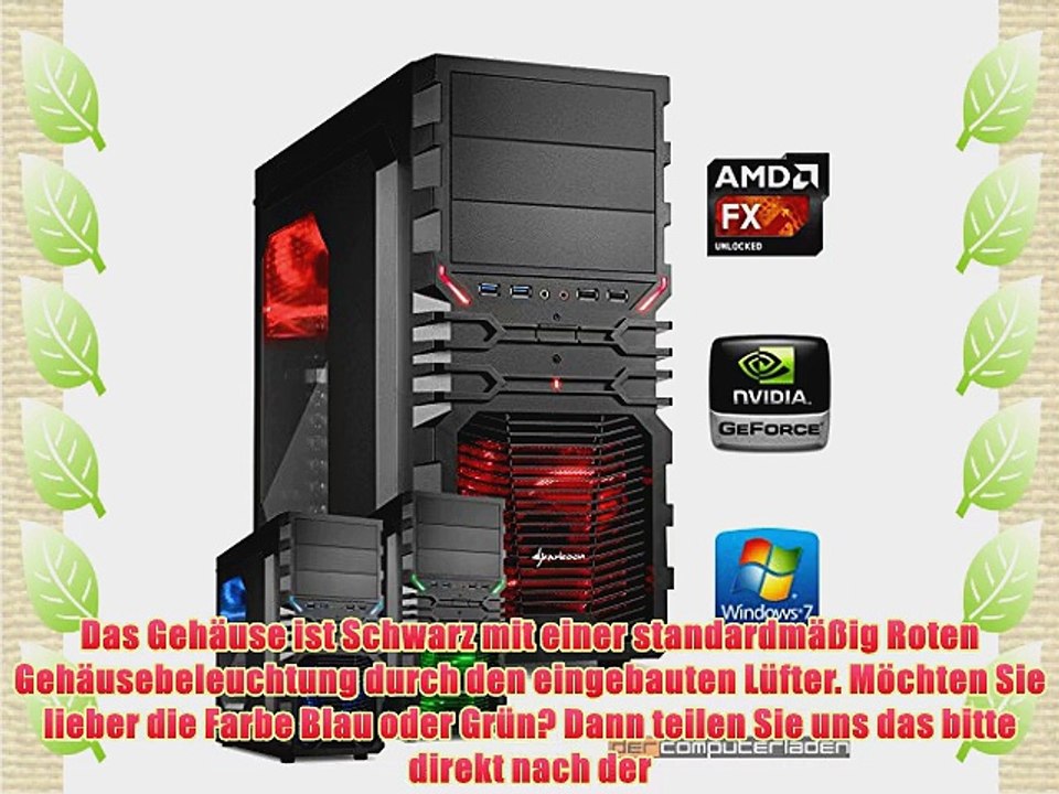 dercomputerladen Gamer PC System AMD FX-6300 6x35 GHz 16GB RAM 500GB HDD nVidia GTX960 -4GB