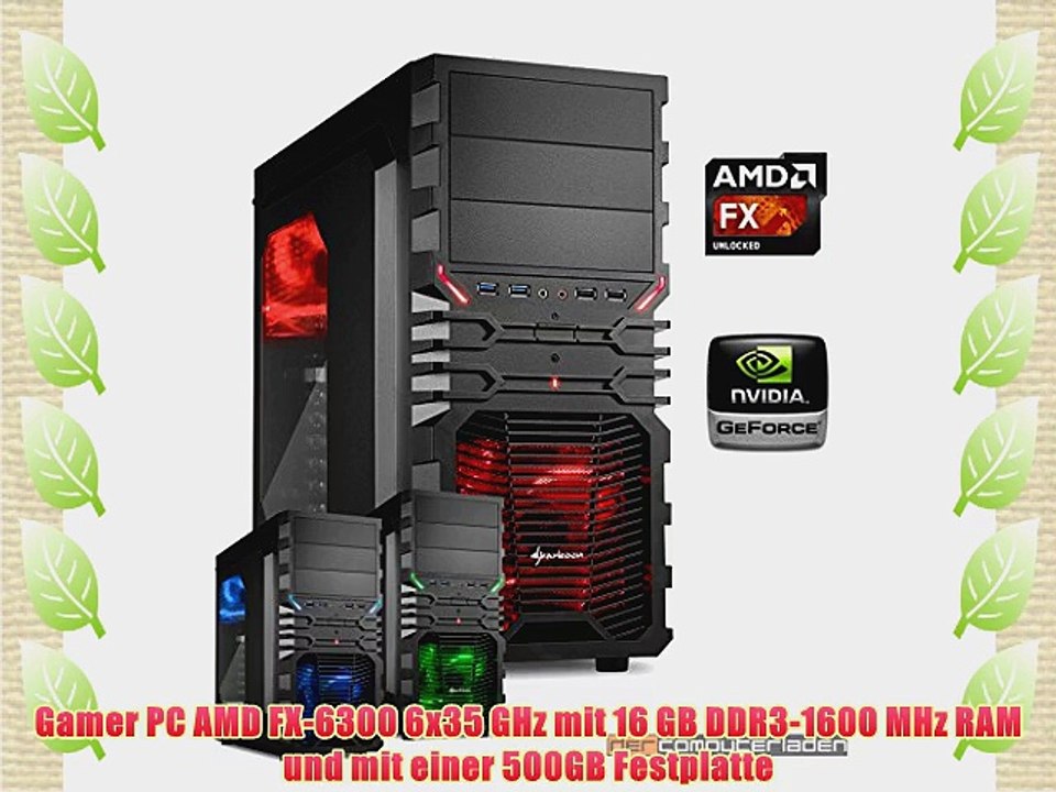 dercomputerladen Gamer PC System AMD FX-6300 6x35 GHz 16GB RAM 500GB HDD nVidia GTX970 -4GB