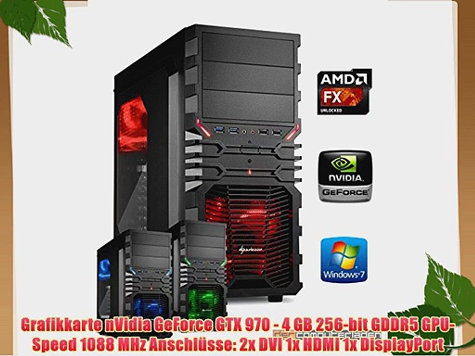 dercomputerladen Gamer PC System AMD FX-6300 6x35 GHz 16GB RAM 500GB HDD nVidia GTX970 -4GB