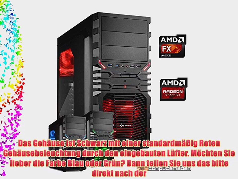 dercomputerladen Gamer PC System AMD FX-6300 6x35 GHz 16GB RAM 500GB HDD Radeon R9 285 -2GB
