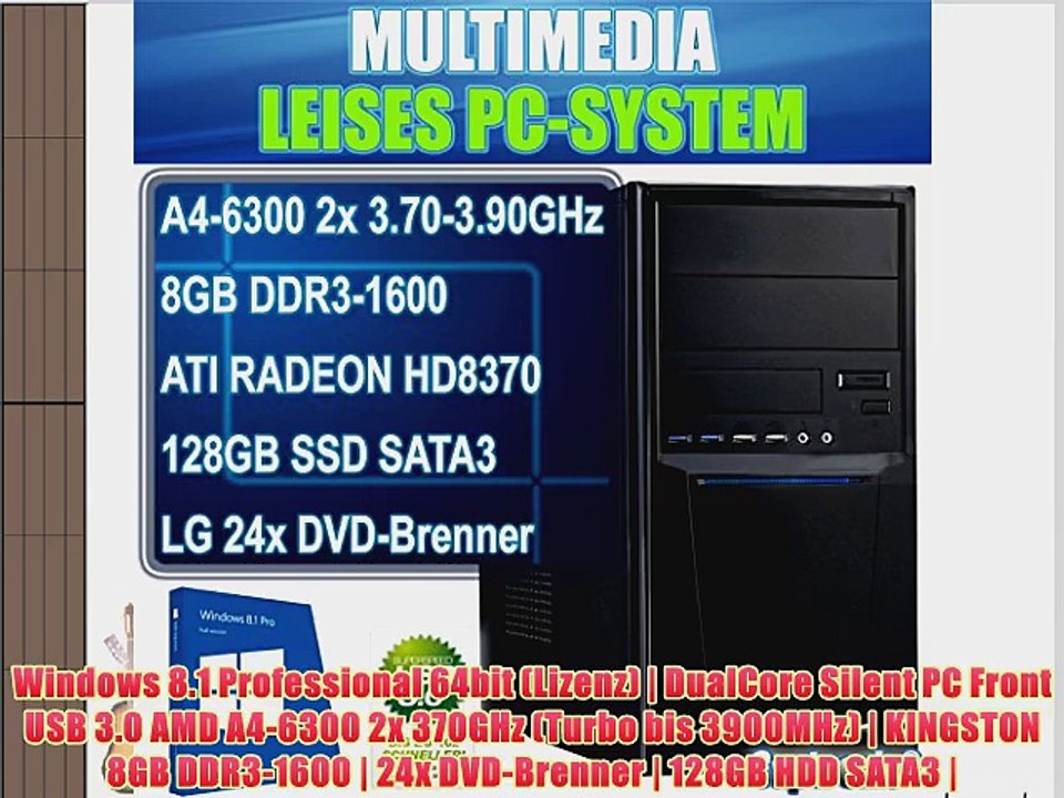 Captronic? (A4-6300-8GB-HD8370D-128GB SSD-Win8.1Pro) Windows 8.1 Professional 64bit | DualCore