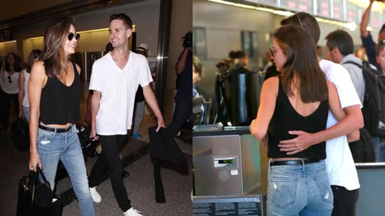 Miranda Kerr and Snapchat Billionaire Evan Spiegel Jet Out of LAX