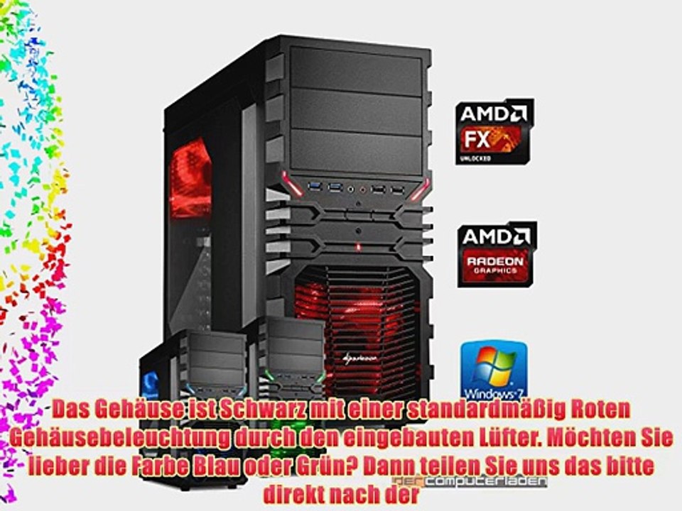 dercomputerladen Gamer PC System AMD FX-6350 6x39 GHz 8GB RAM 500GB HDD Radeon R9 290 -4GB