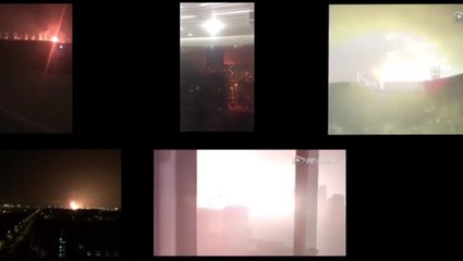 Six different Angles synced from the Tianjin Explosion in China!