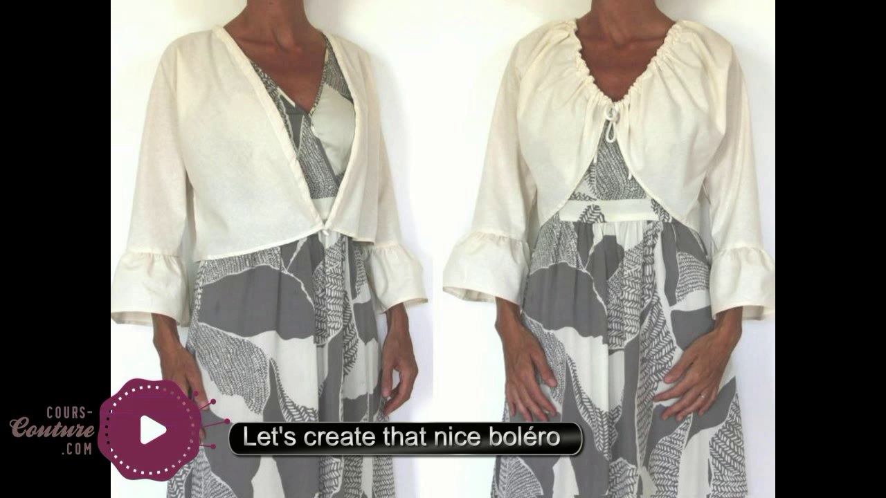 cours de couture - coudre un boléro pour femme - tuto de couture