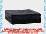 Mini Slim PC Windows 7 /10 UltraSilent (lautlos) mit AMD Quadcore A4 5000 4x 15Ghz 8GB DDR3