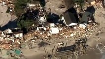 Mantoloking, NJ, Hurricane Sandy destruction aerials, filmed 10/31/12