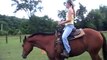 Amazing Rider!  15 Yr Old Girl Riding Her Horse Bridleless
