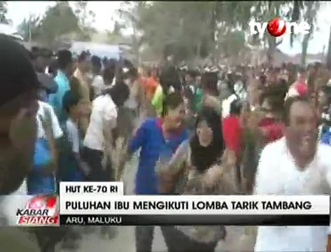 Pupuk Rasa Nasionalisme, Sejumlah Kaum Ibu di Aru Gelar Lomba Tarik Tambang