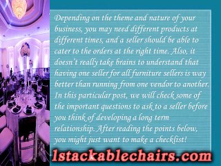 Choose the Best Commercial Furniture Seller with 1stackablechairs