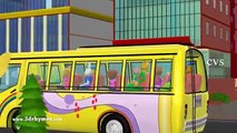 Wheels on the Bus Go Round And Round 3D Animation Nursery Rhymes & Songs for Children YouT