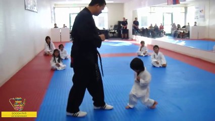 Little Boy Trying To Break Board For White Belt