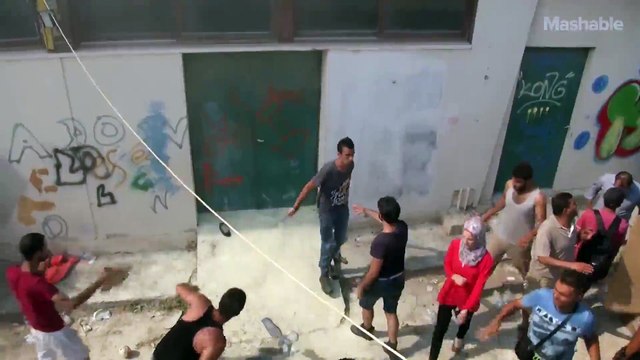 Footage shows harrowing conditions for migrants on Greek island