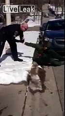 MAN GETS KNOCKED OUT RUNNING FROM COPS