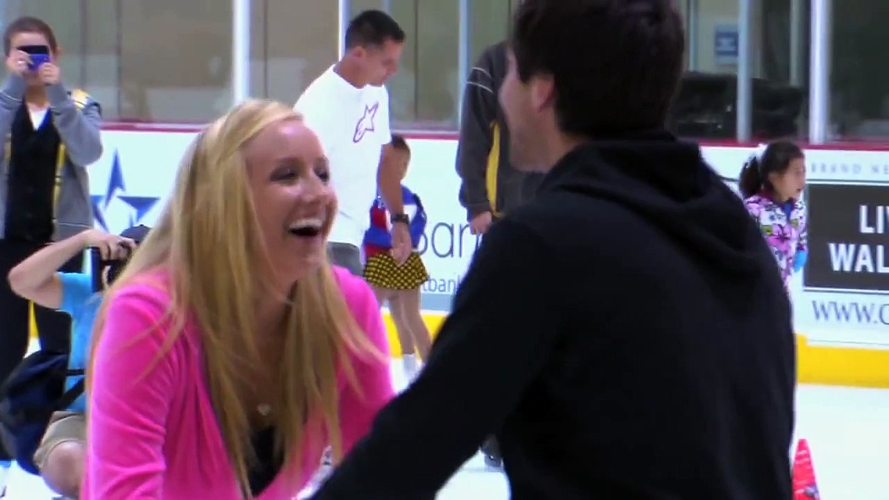 Evan Lysacek and Nastia Liukin Skating at the Allen Community Ice Rink