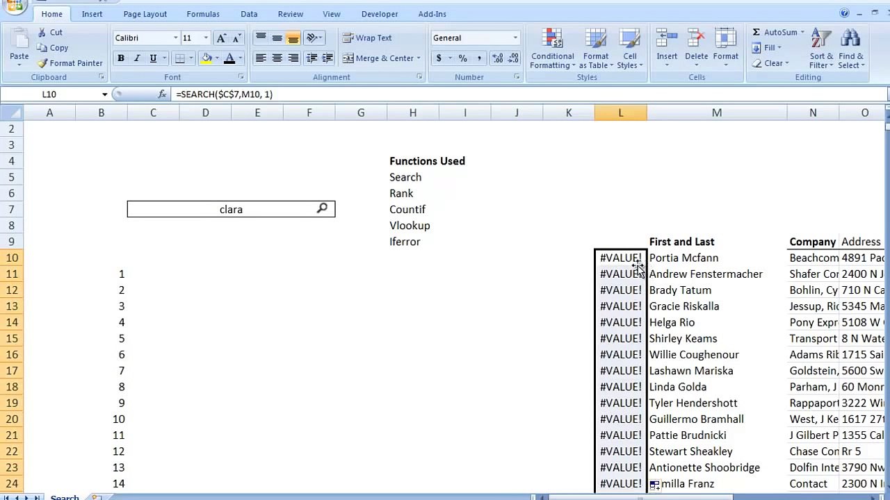 Create your own Excel Search Pt. 1